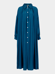Marta Ferri - Martini Silk Long Dress - Blue - ABASK - 