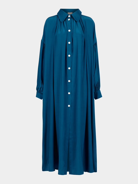Marta Ferri - Martini Silk Long Dress - Blue - ABASK - 