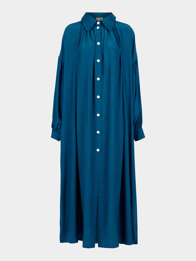 Marta Ferri - Martini Silk Long Dress - Blue - ABASK - 