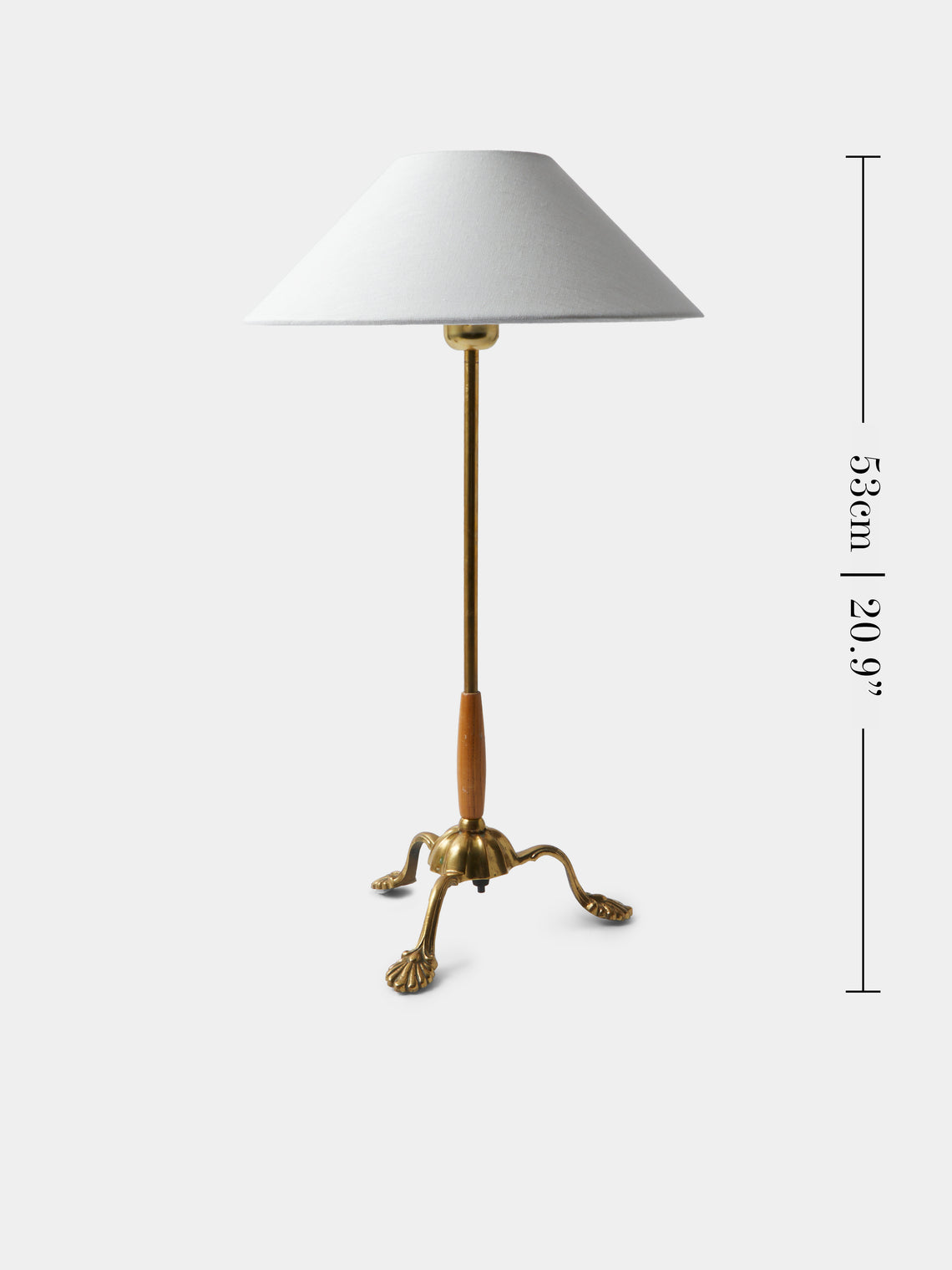 Antique and Vintage - 1940 Edvard Hagman Brass Table Lamp - Bronze - ABASK