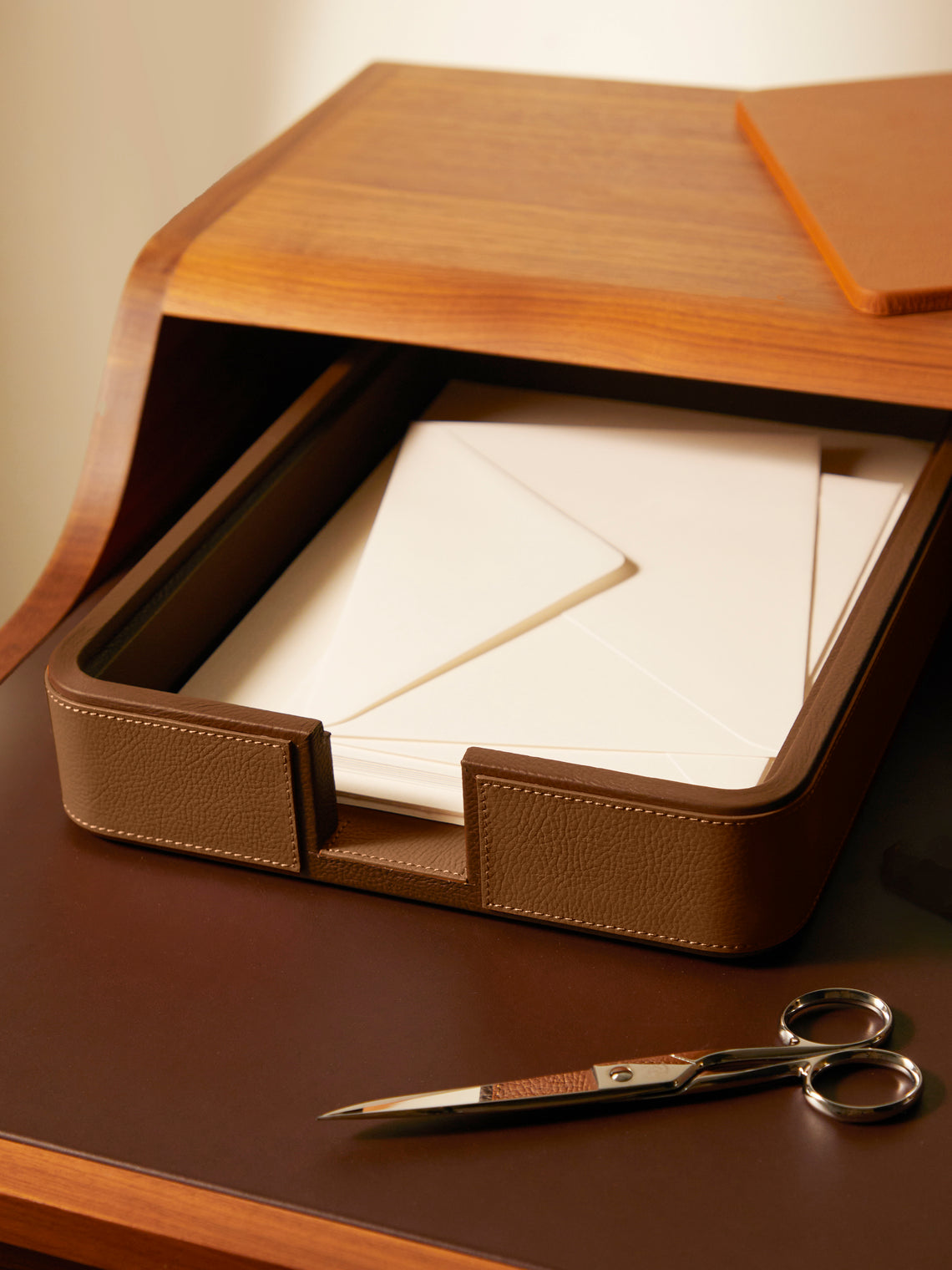 Giobagnara x Poltrona Frau - Leather A4 Paper Tray - Tan - ABASK