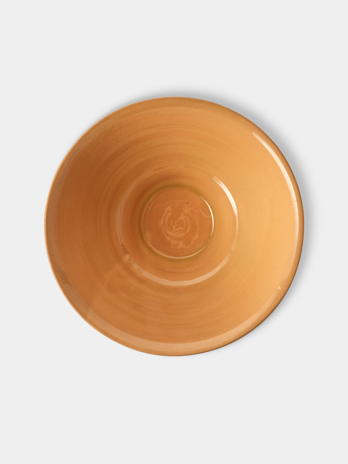 Poterie d’Évires - Flowers Hand-Painted Ceramic Grand Salad Bowl - Dark Brown - ABASK