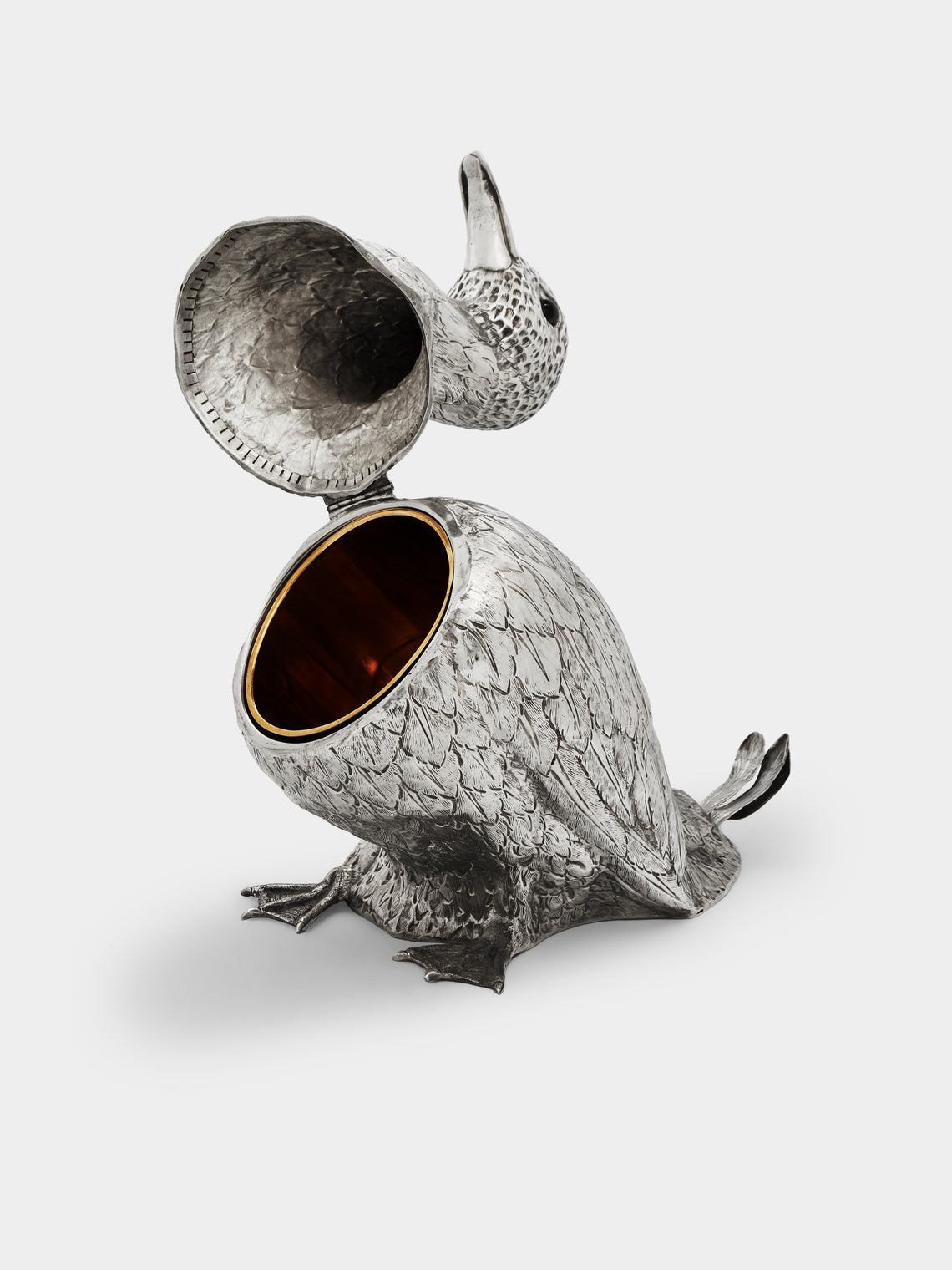 Antique and Vintage - 1960s Italian Franco Lapini Silver-Plated Duck Wine Cooler -  - ABASK