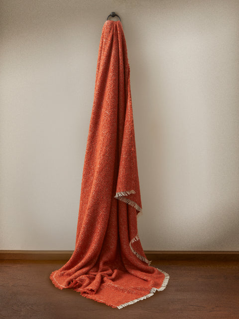 Alonpi - Peaks Cashmere and Silk Throw (78.5in/2m) - Orange - ABASK