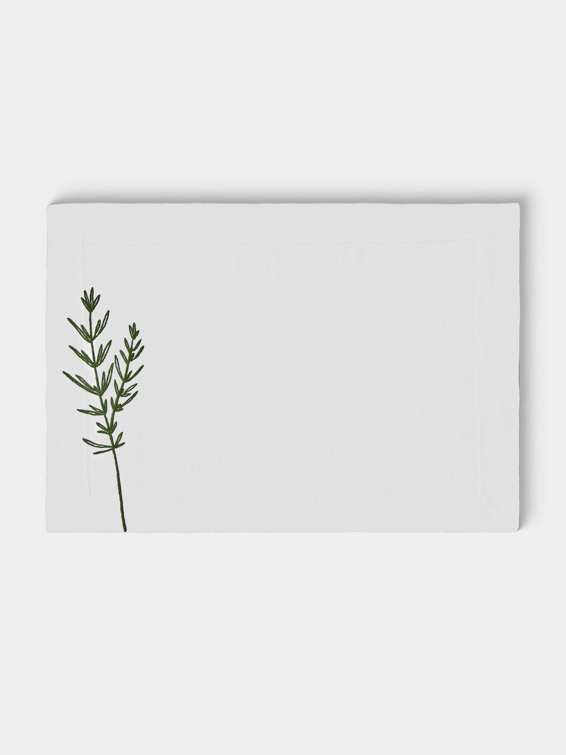 Taf Firenze - | Set of 8 | Floral Hand-Embroidered Linen Placemats - White - ABASK