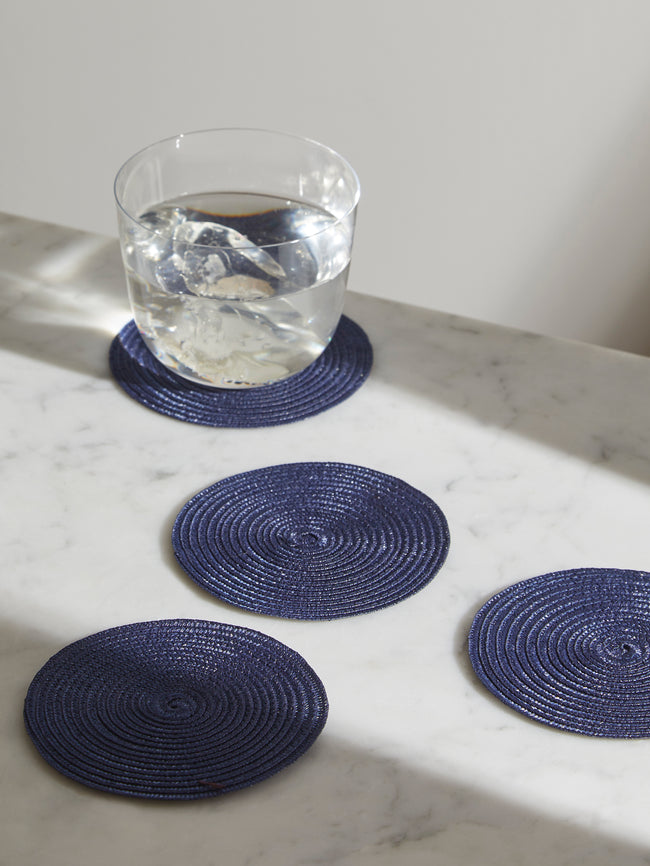 Pigment France - Trocadero TechStraw Coasters (Set of 4) - Navy - ABASK