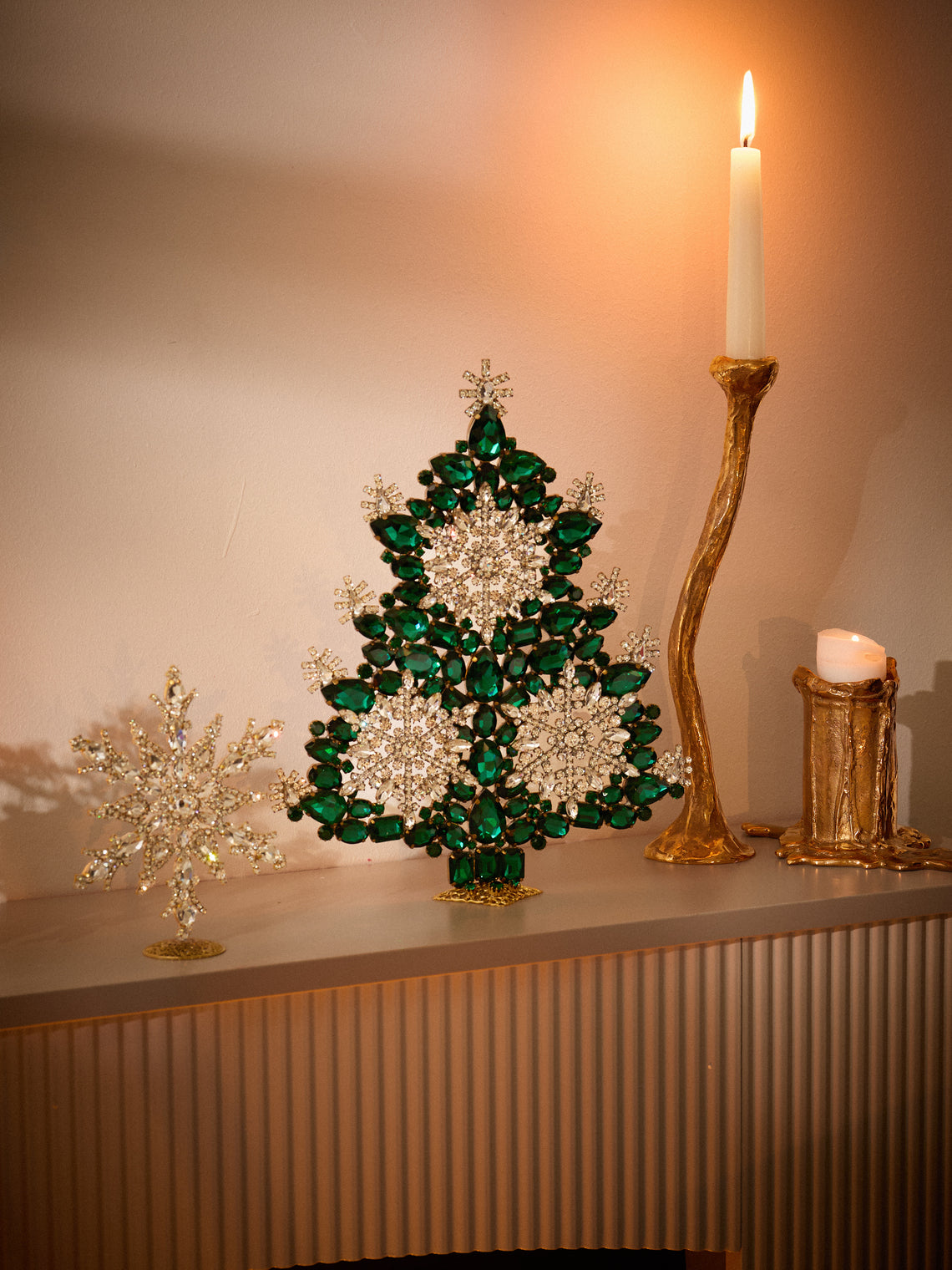 ABASK Decorations - Winter Wonderland Czech Crystal Tree - Green - ABASK