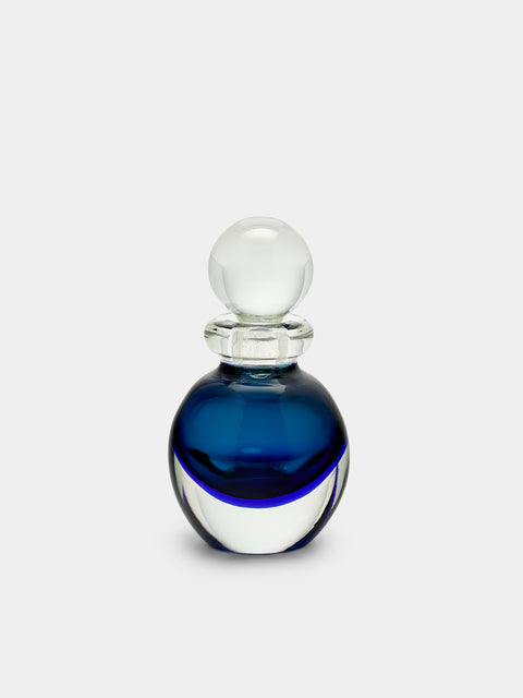 Antique and Vintage - 1950s Flavio Poli Murano Glass Perfume Bottle - Blue - ABASK - 