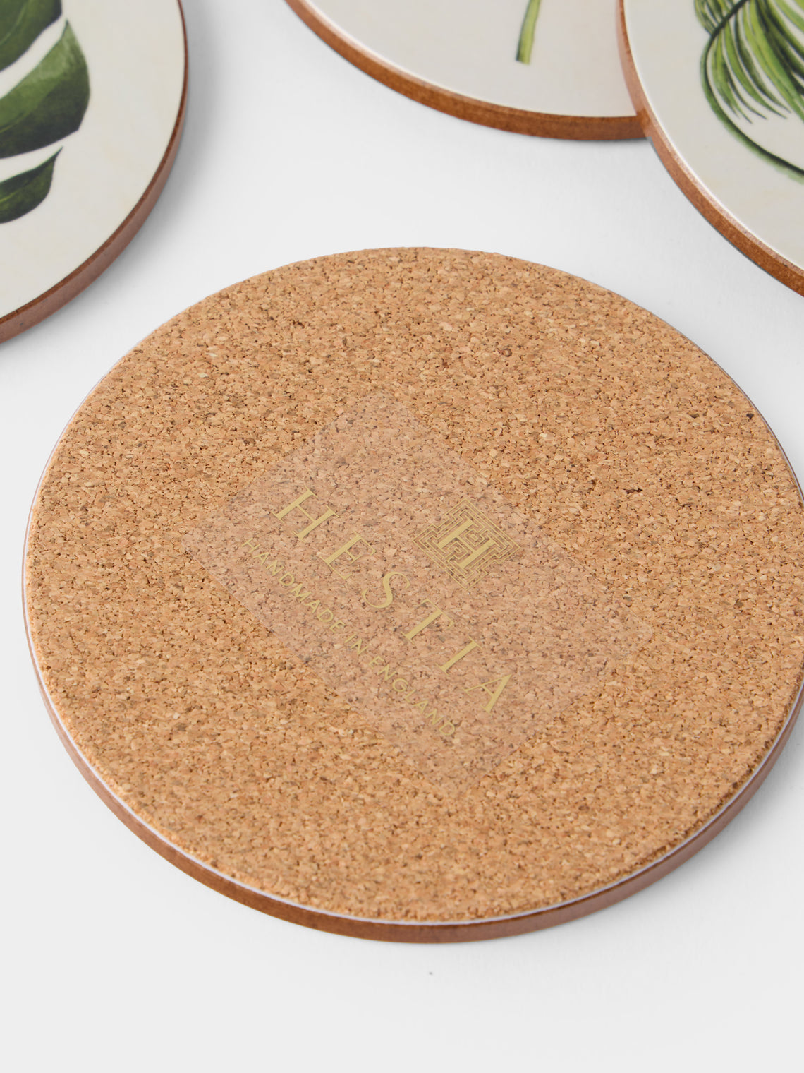 HestiaLiving - | Set of 4 | Palm Tree Wood Coasters - Green - ABASK