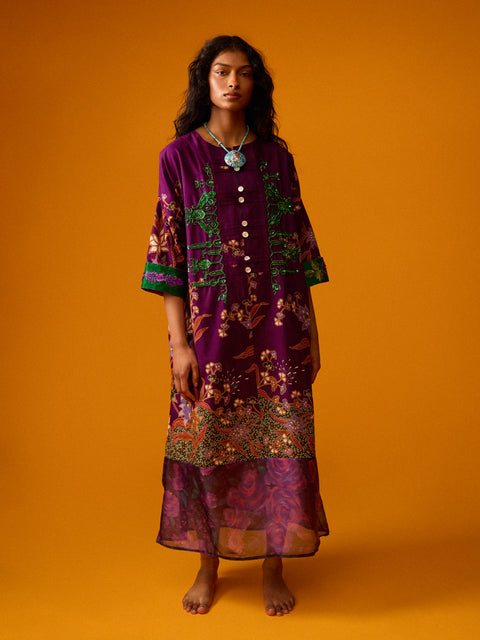 Nazzy Beglari - Women's Hand-Loomed Silk Dress | One Size - Multiple - ABASK