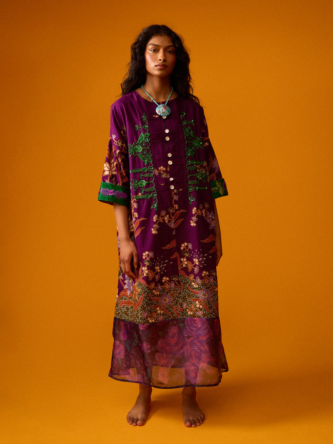 Nazzy Beglari - Women's Hand-Loomed Silk Dress | One Size - Multiple - ABASK