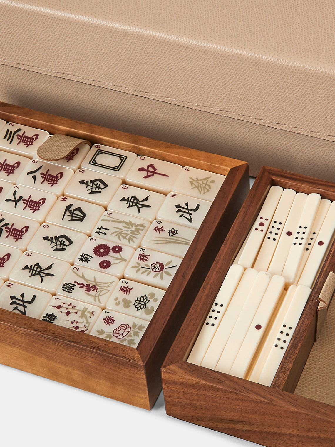 Pinetti - Leather Mahjong Set - Taupe - ABASK