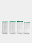 Akua Objects - Peter Hand-Blown Crystal Highballs (Set of 4) - Clear - ABASK - 