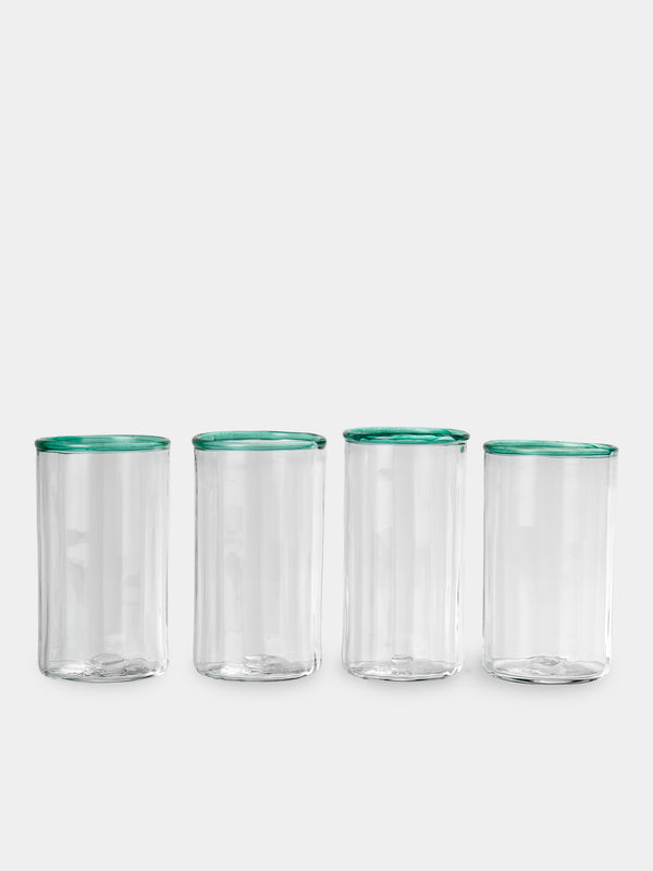 Akua Objects - Peter Hand-Blown Crystal Highballs (Set of 4) - Clear - ABASK - 