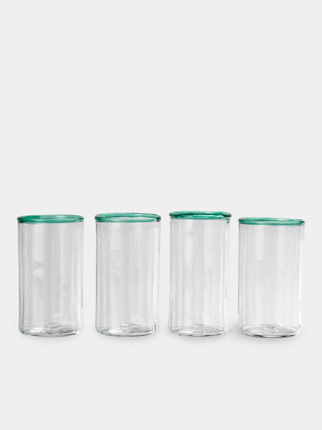 Akua Objects - Peter Hand-Blown Crystal Highballs (Set of 4) - Clear - ABASK - 
