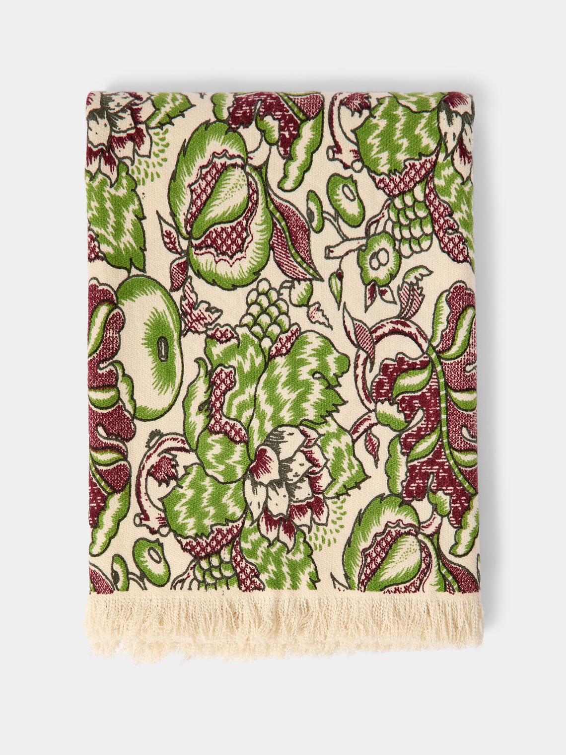 Saved NY - Sanssouci Woven Cashmere Throw (79in/2m) - Green - ABASK