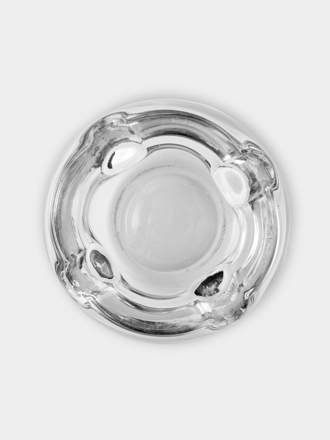 Antique and Vintage - Mid-Century Czech Glass Ashtray - Clear - ABASK