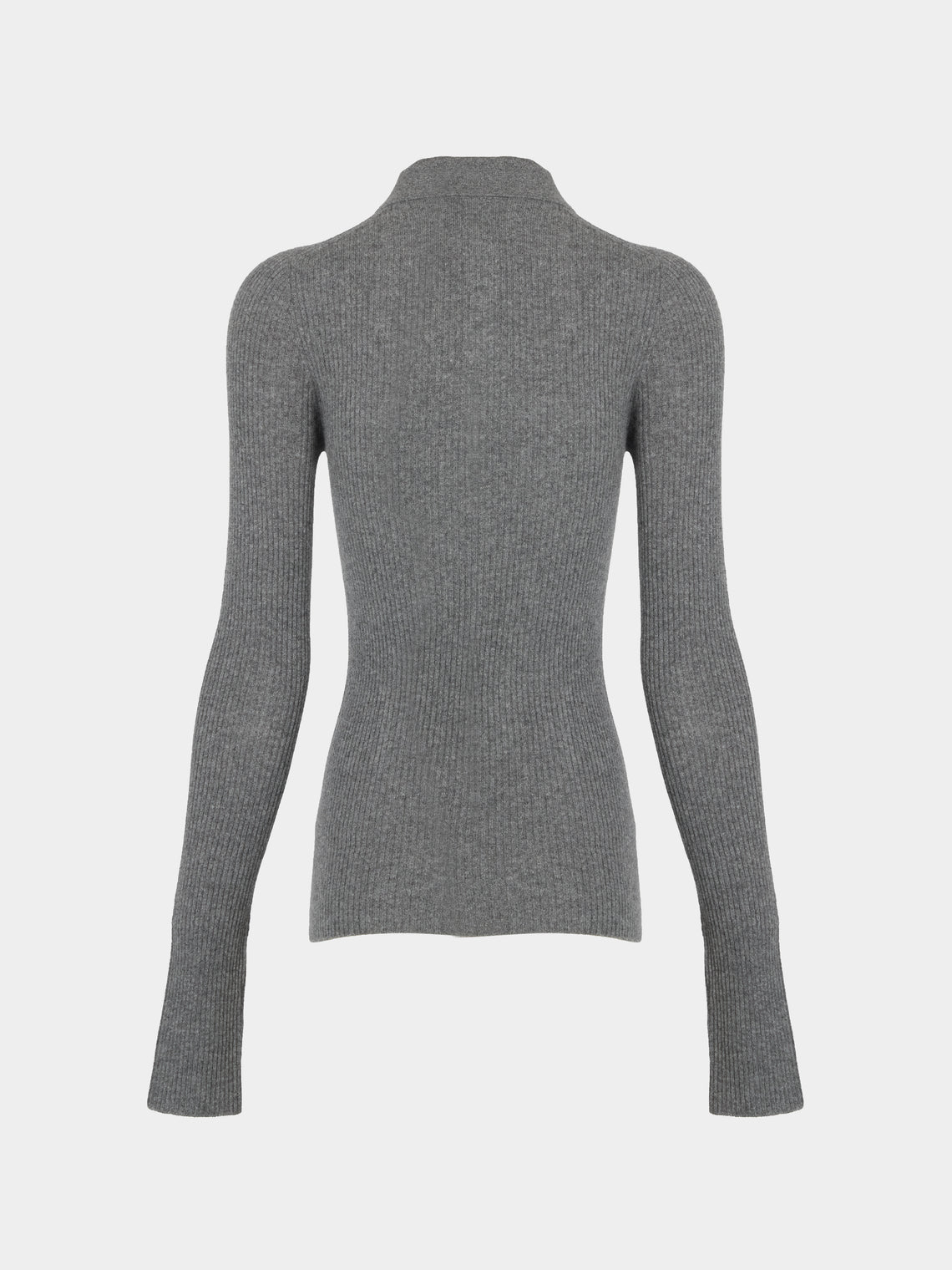 Arch4 - Nightingale Baby Goat Cashmere Long-Sleeved Polo Top | Size: S - Gray - ABASK