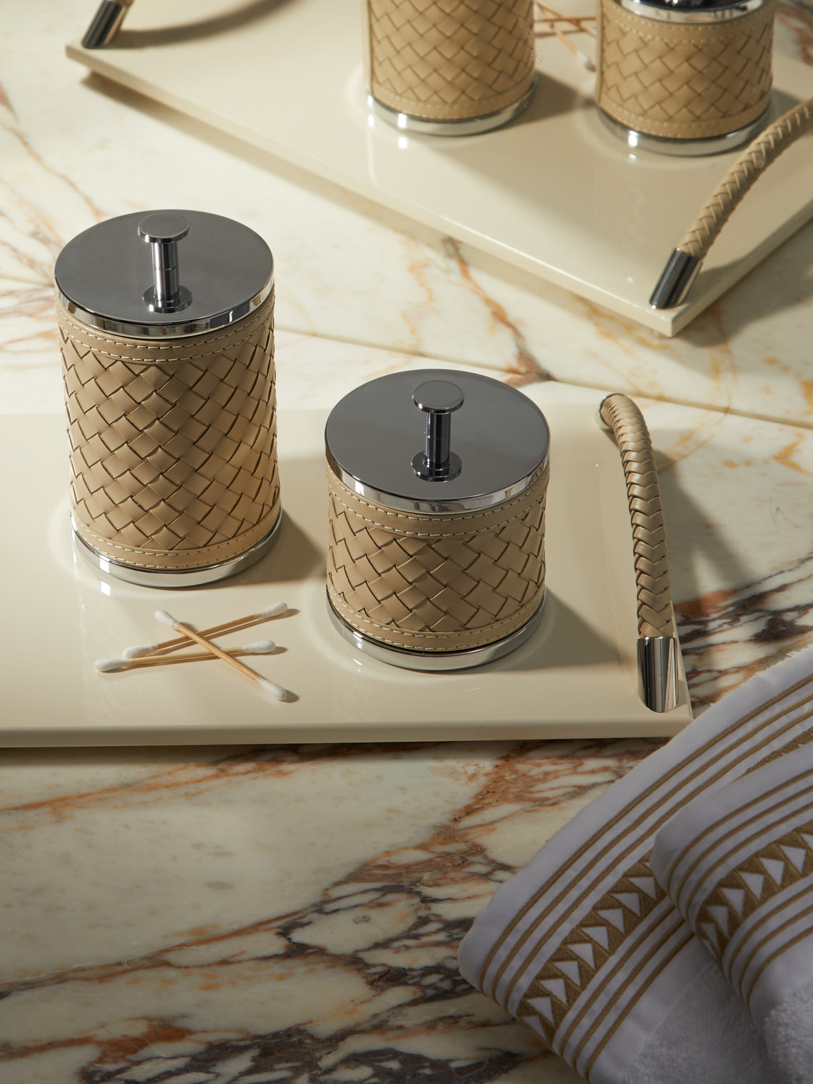 Riviere - Alghero Woven Leather Collection - Cream - ABASK