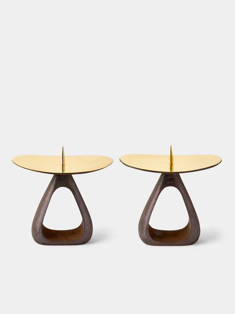 Carl Auböck - Brass Candle Holders (Set of 2) - Black - ABASK - 