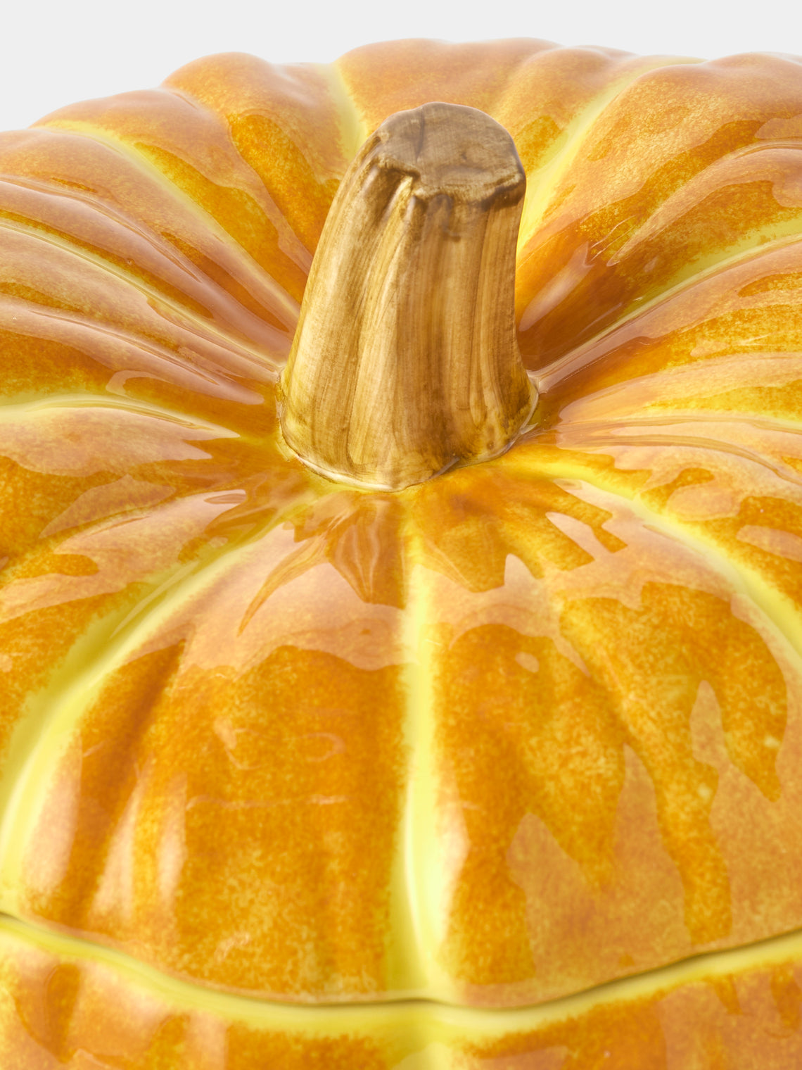 Este Ceramiche - Pumpkin Hand-Painted Ceramic Medium Soup Tureen - Orange - ABASK