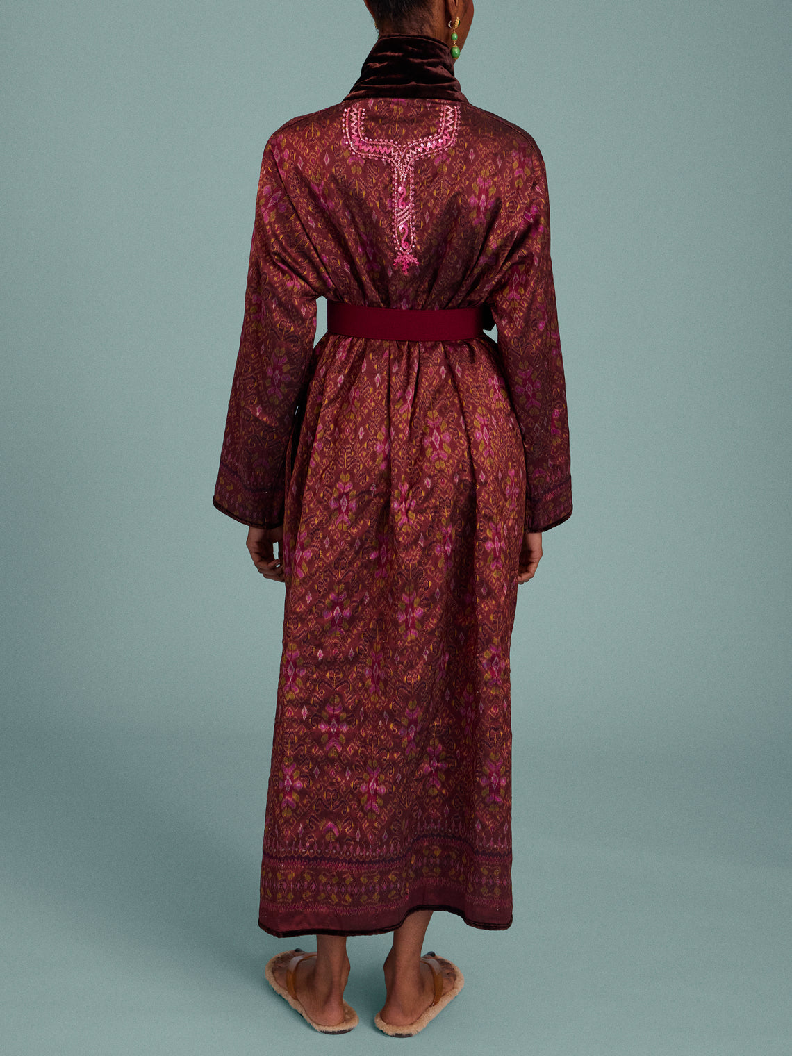 Nazzy Beglari - Hand-Loomed Ikat Cotton Reversible Chapan-Style Robe | One Size - Multiple - ABASK