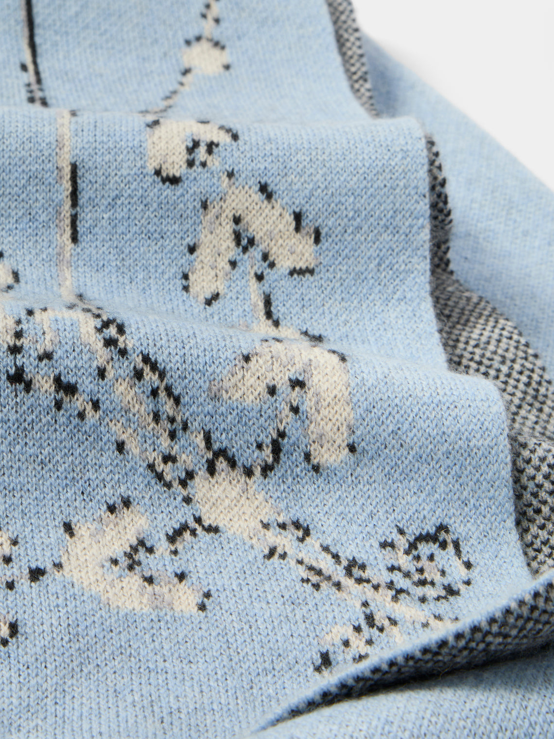 Saved NY - Peter Reed Pearls Cashmere Throw (71in/1.8m) - Blue - ABASK