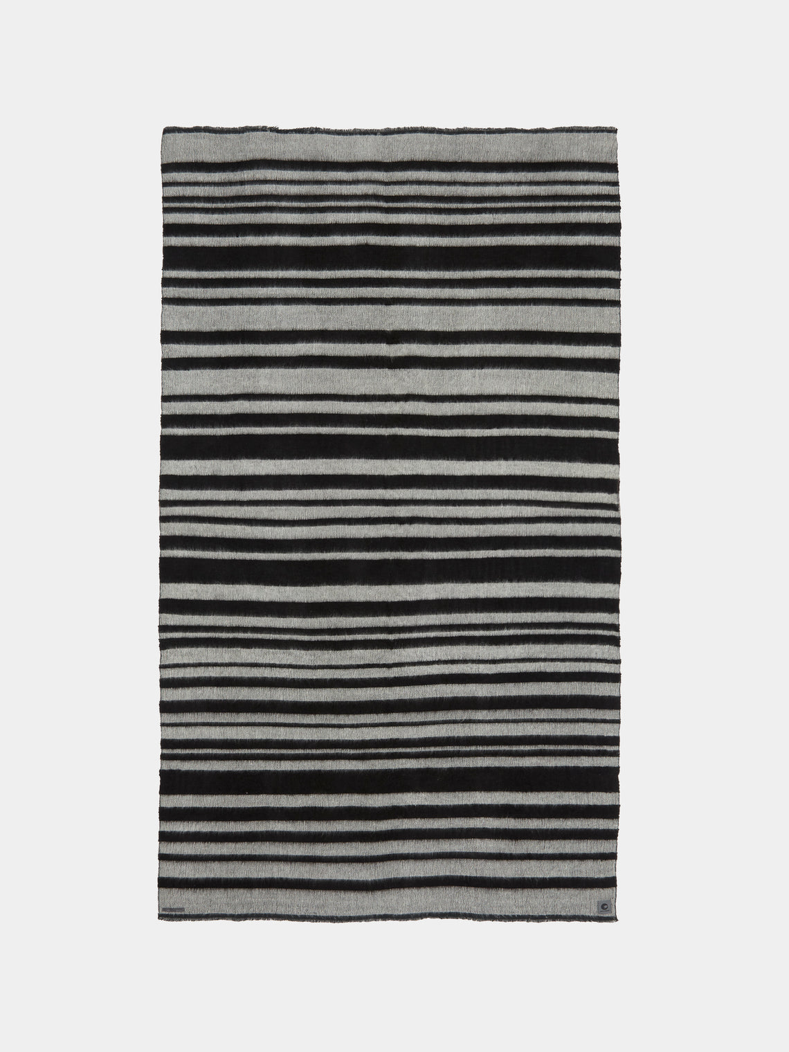 Denis Colomb - Dolpo Striped Nomad Cashmere and Cotton Throw (79in/2m) - Gray - ABASK - 