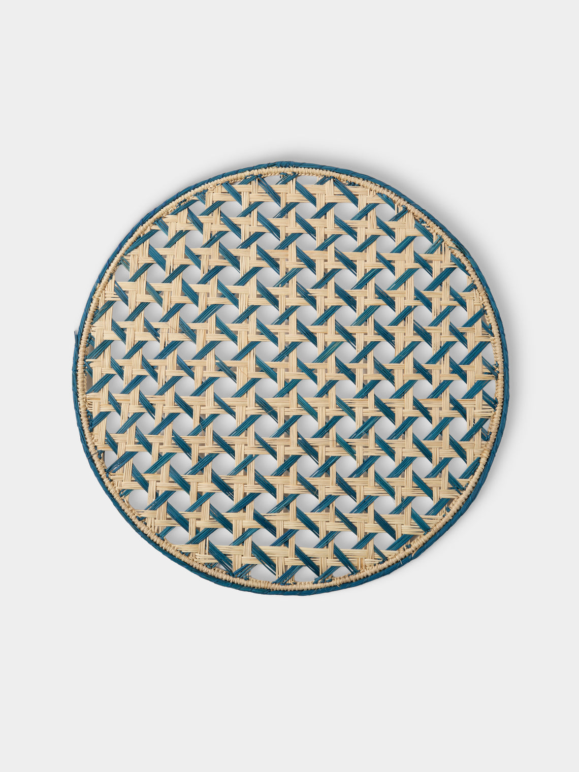 Artesanías del Atlántico - | Set of 4 | Espiga Handwoven Palm Placemats - Blue - ABASK - 