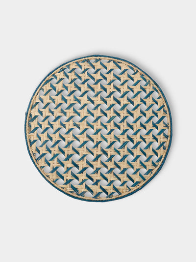 Artesanías del Atlántico - | Set of 4 | Espiga Handwoven Palm Placemats - Blue - ABASK - 