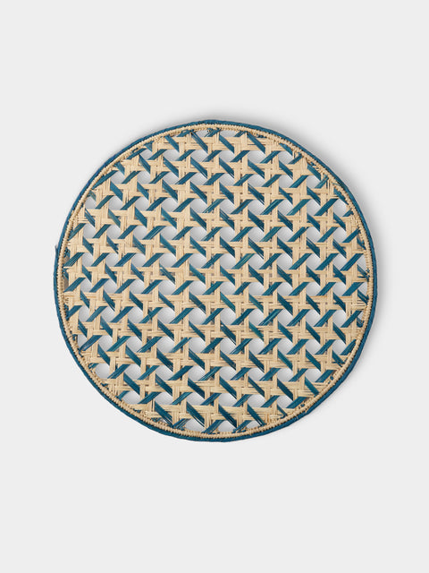 Artesanías del Atlántico - | Set of 4 | Espiga Handwoven Palm Placemats - Blue - ABASK - 