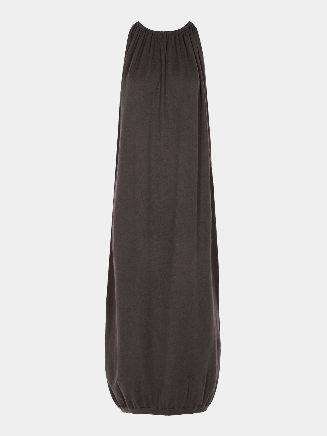Frenckenberger - Drape Cotton and Cashmere Long Dress - Dark brown - ABASK - 