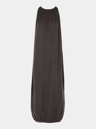 Frenckenberger - Drape Cotton and Cashmere Long Dress - Dark brown - ABASK - 