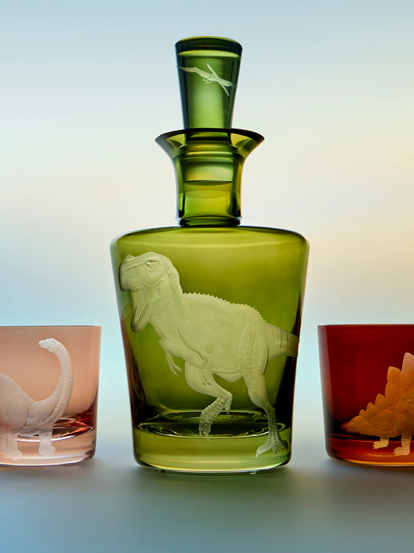 Artel - Dinosaur Hand-Engraved Crystal Decanter - Green - ABASK