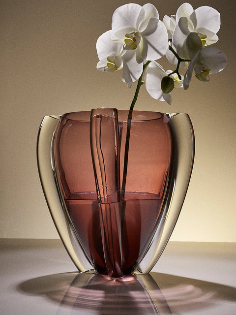 Antique and Vintage - 1980s Venini Crystal Vase (12in/30.5cm) - Red - ABASK