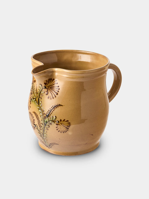 Poterie d’Évires - Flowers Hand-Painted Ceramic Medium Jug - Cream - ABASK - 