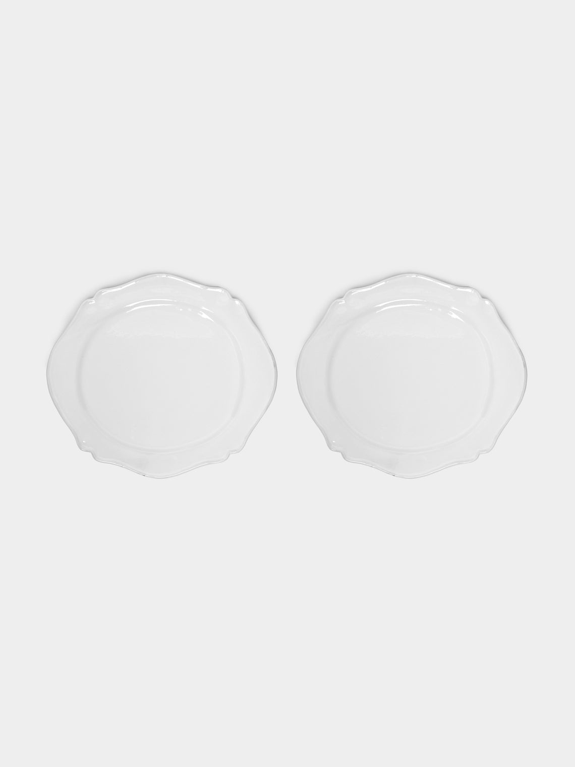 Astier de Villatte - Bac Hand-Glazed Ceramic Dinner Plate (Set of 2) - White - ABASK 
