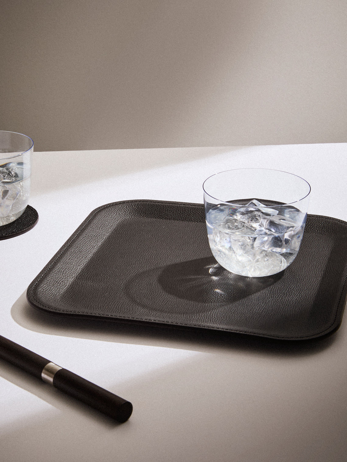 Pinetti - Victor Leather Trinket Tray (10in/25cm) - Black - ABASK