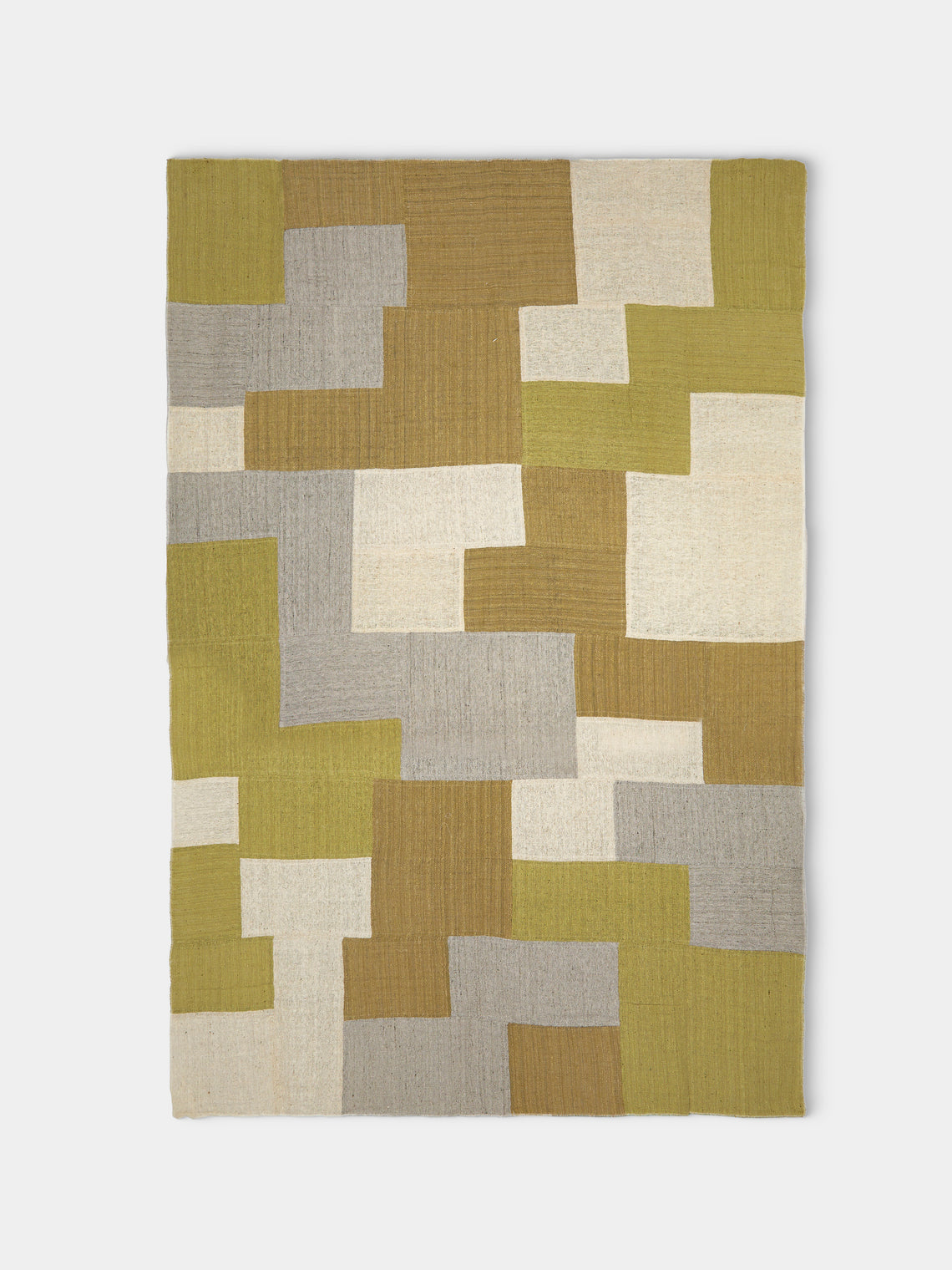 Valentina Hoyos - Hand-Dyed Patchwork Cotton Throw (106in/2.7m) - Green - ABASK