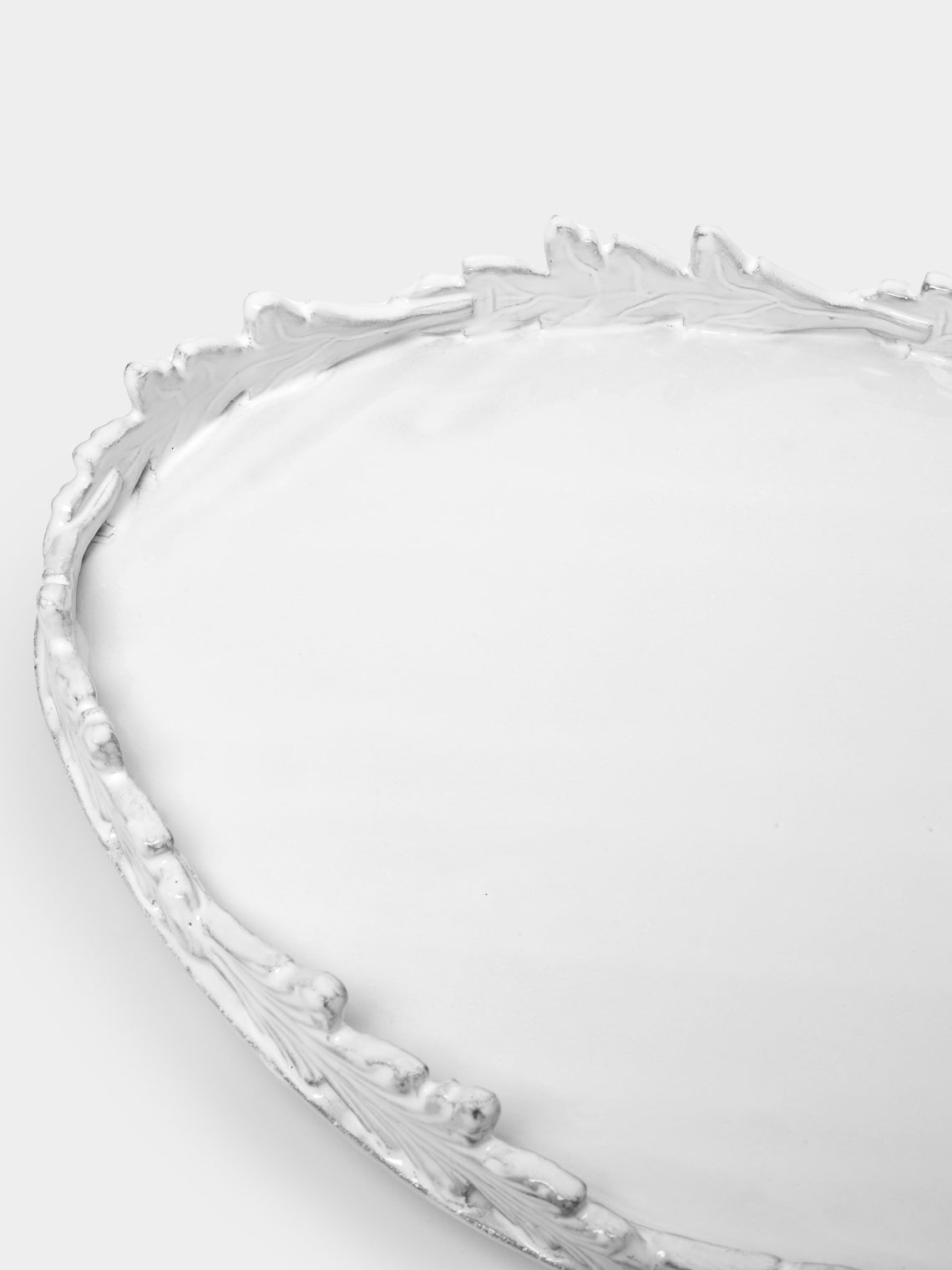 Astier de Villatte - Large Oval Footed Platter with Leaves -  - ABASK