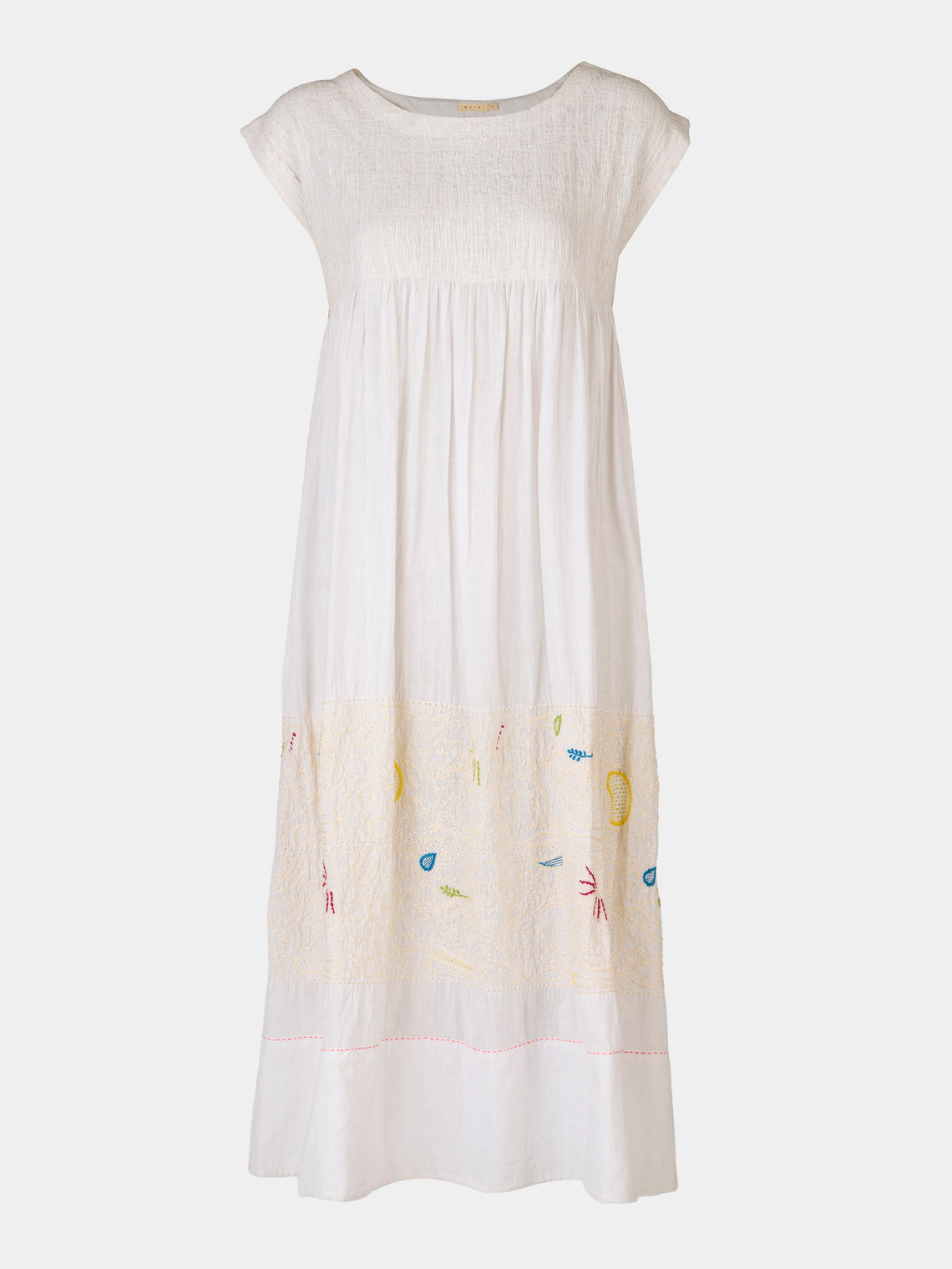 Injiri - Amber 33 Hand-Loomed Cotton Dress - White - ABASK - 