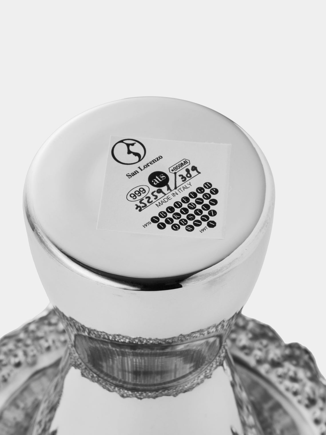 San Lorenzo - 1997 Afra and Tobia Scarpa Pure Silver and Glass Vase (8in/20.5cm) - Silver - ABASK