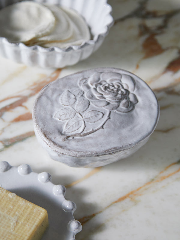 Astier de Villatte - Rose Hand-Glazed Ceramic Box -  - ABASK