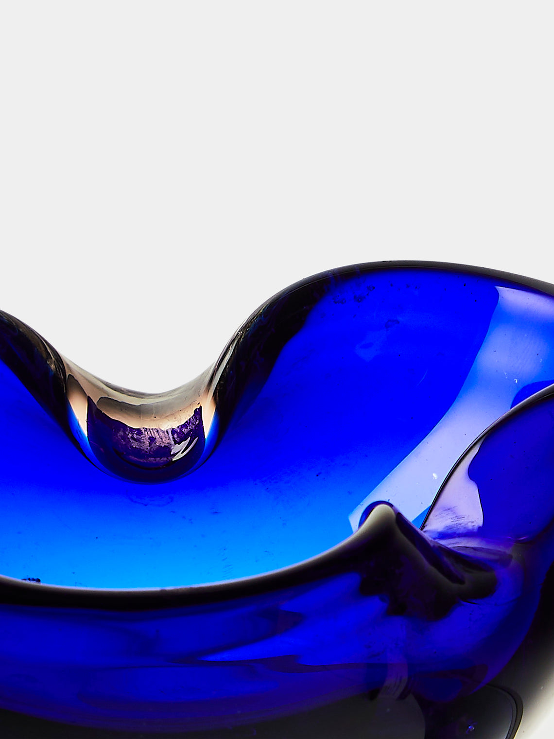 Antique and Vintage - Mid-Century Glass Ashtray - Blue - ABASK