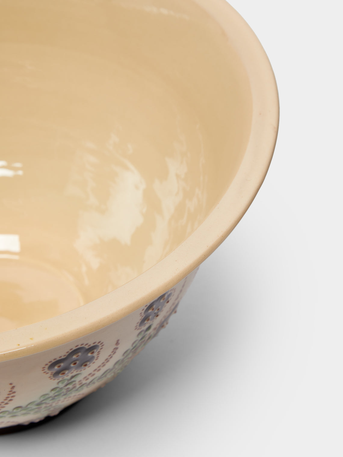 Poterie d’Évires - Flowers Hand-Painted Ceramic Salad Bowl -  - ABASK
