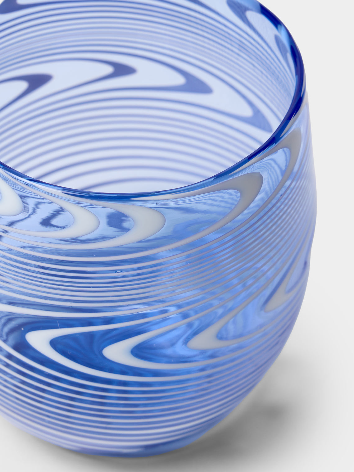 Cosima Swayze - Wave Hand-Blown Murano Glass Tumbler - Blue - ABASK