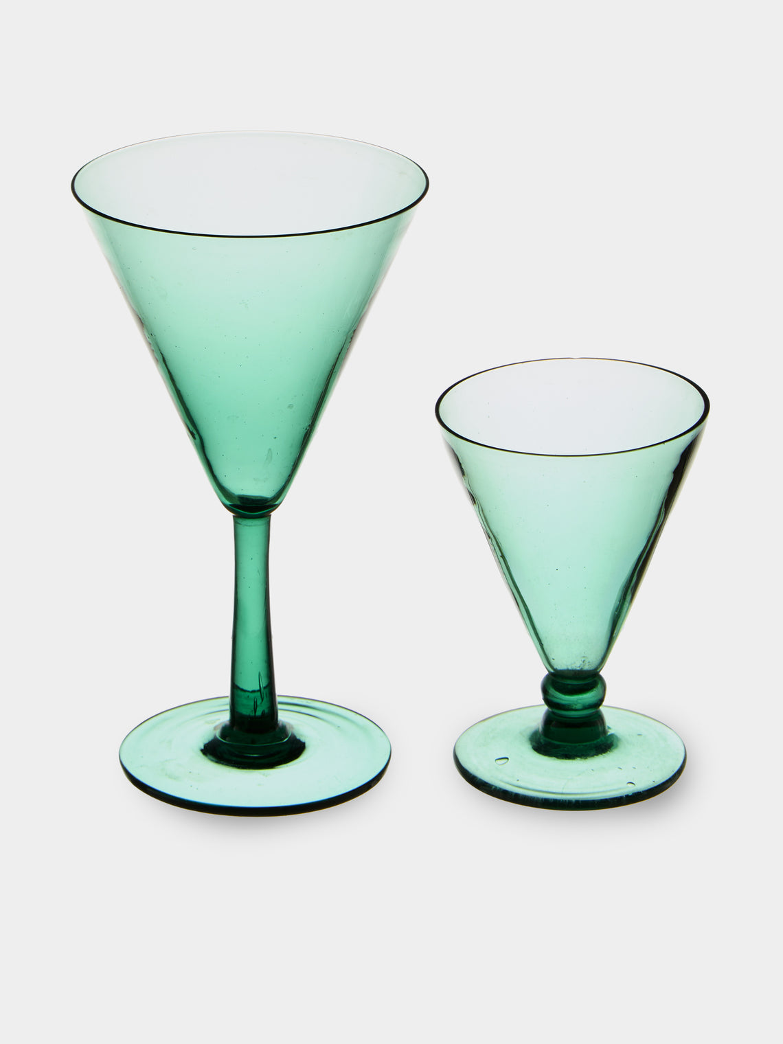 Antique and Vintage - 1930s Venetian Wine and Liqueur Glasses (Set of 12) - Green - ABASK