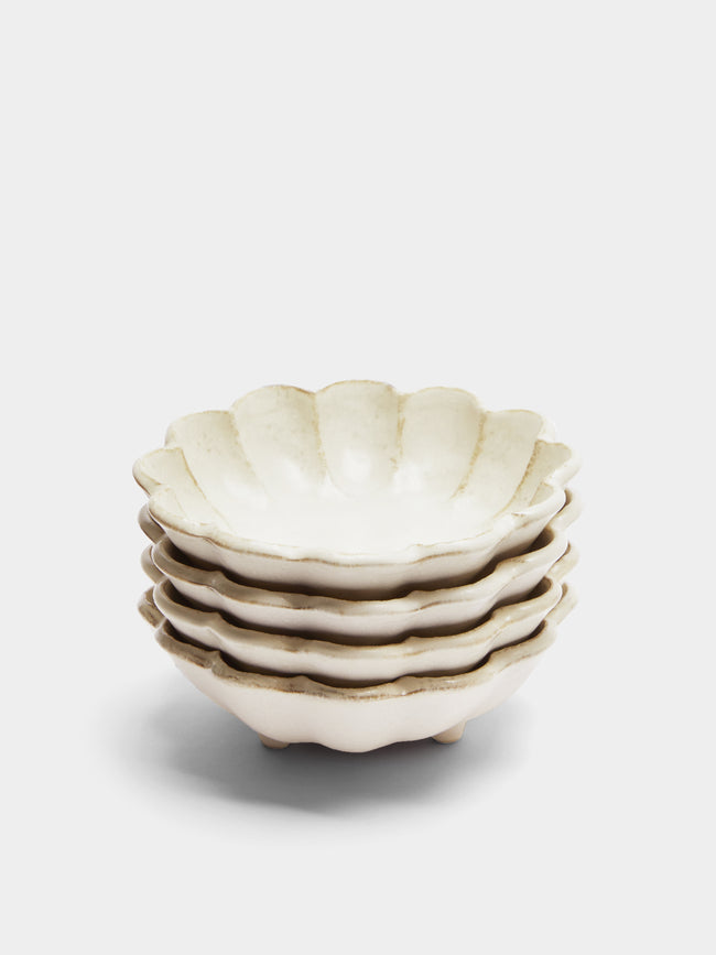 Kaneko Kohyo - Rinka Ceramic Small Bowls (Set of 4) - White - ABASK