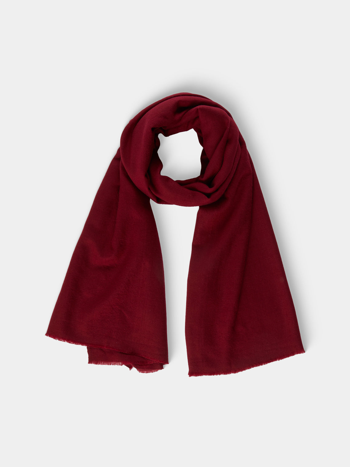 Me & K - Cashmere Solid Twill Scarf (78.5in/2m) - Red - ABASK - 