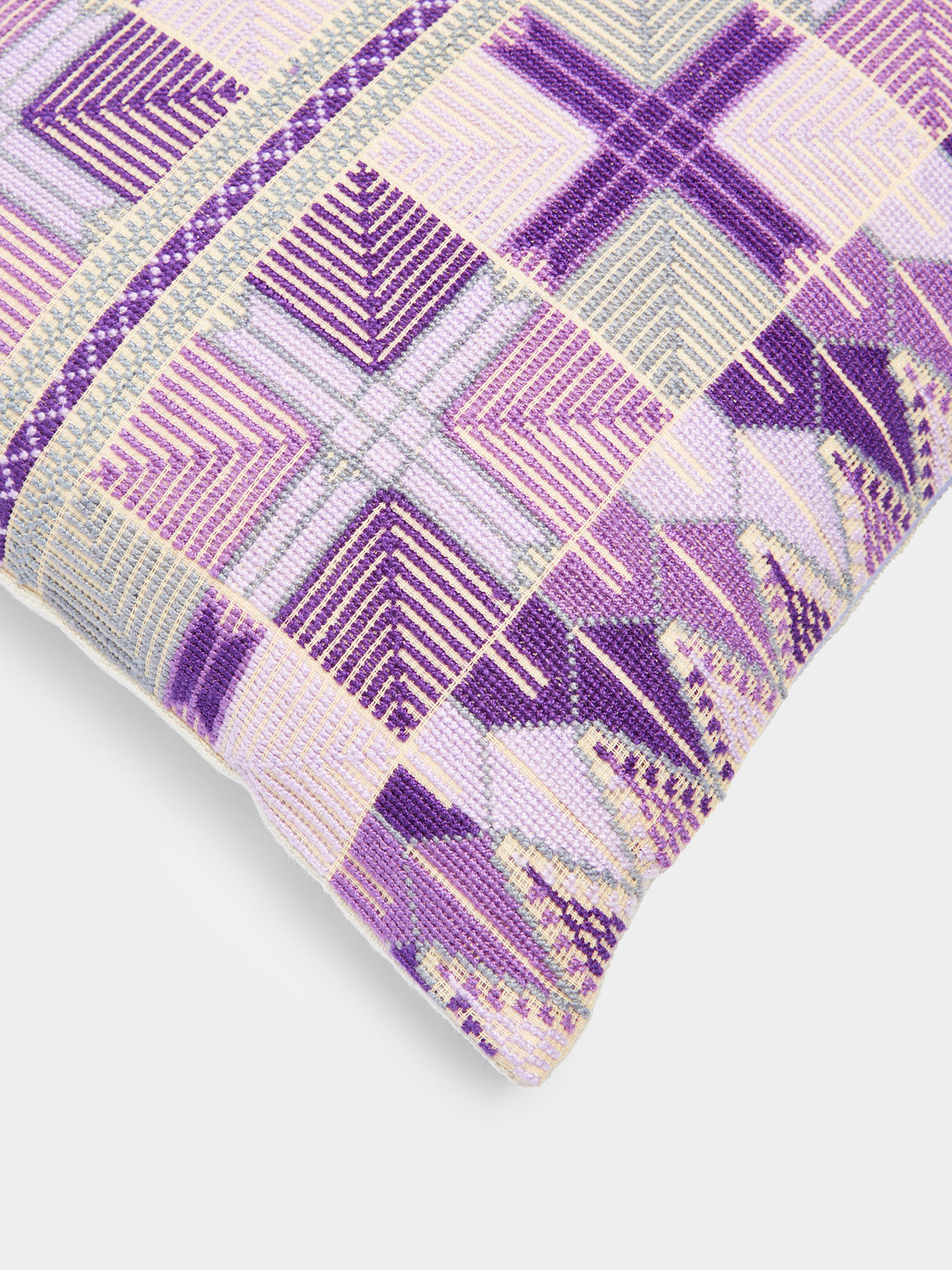 Kissweh - Ensaf Hand-Embroidered Cotton Cushion -  - ABASK